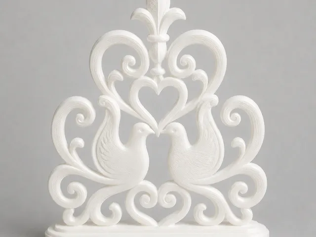 Ornament mit Tauben und Herz/Ornament with doves and heart