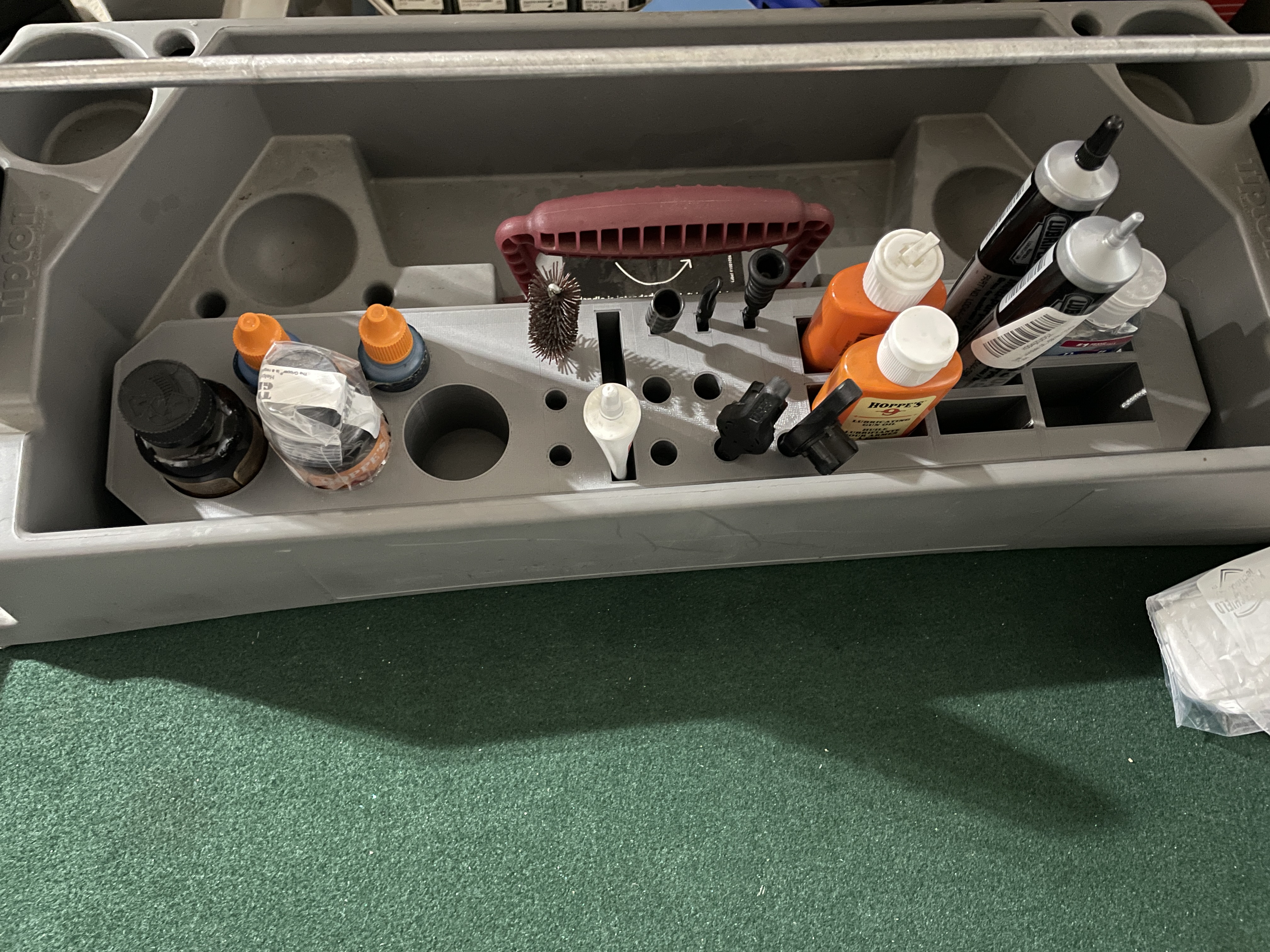 Compartmented tool caddy for Tipton Gun Butler