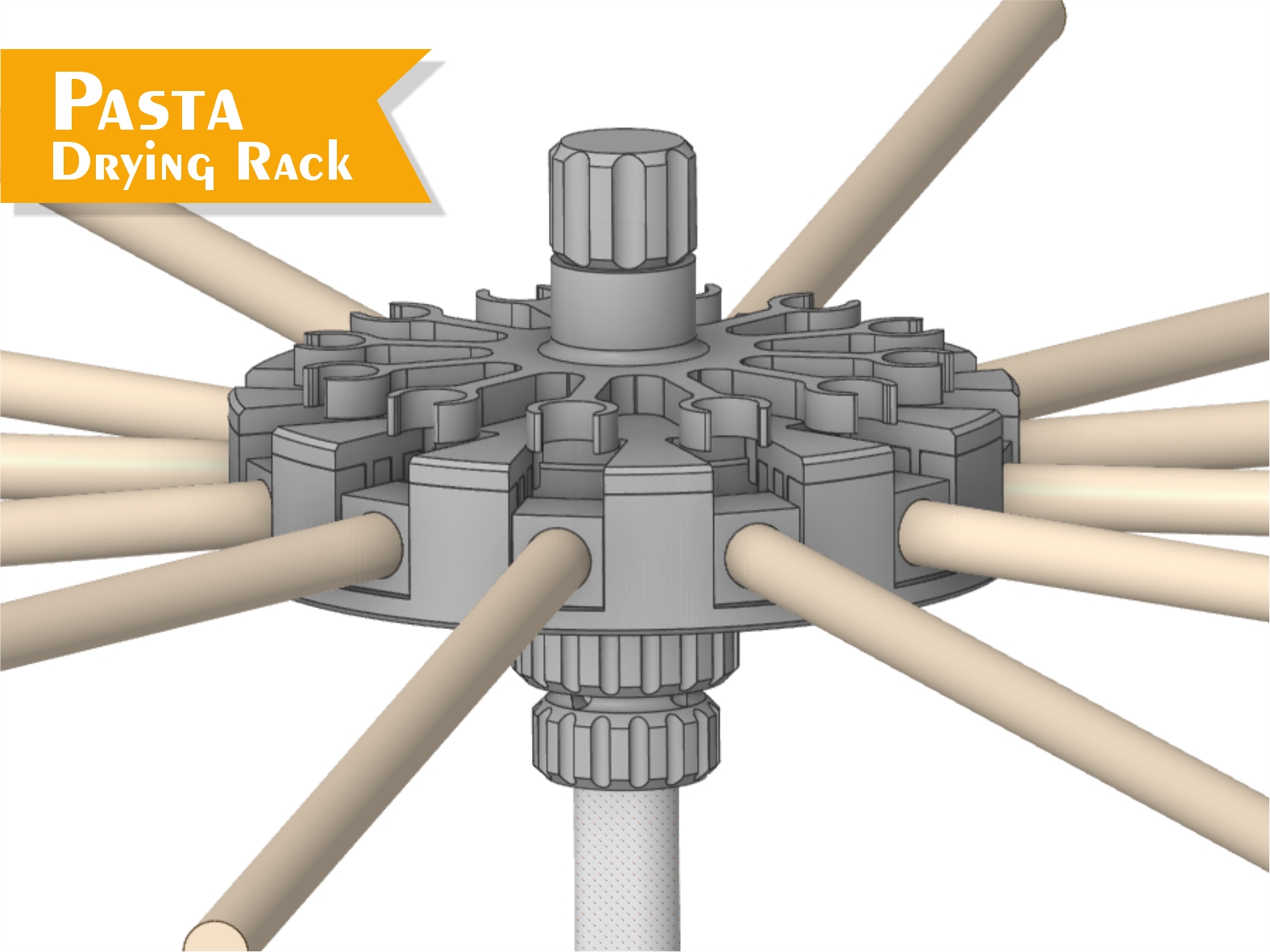 Miniatura 2 do modelo 3D Pasta Drying Rack