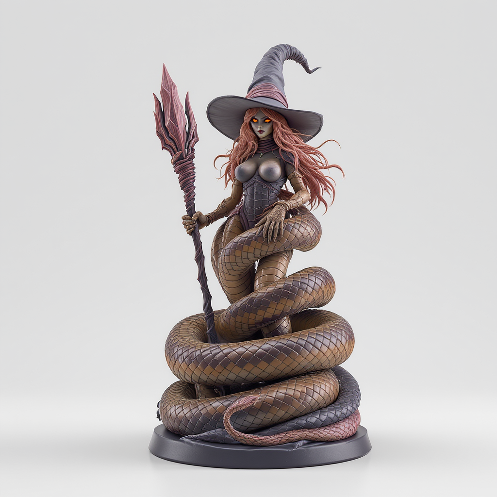 Serpent-Wrapped Witch