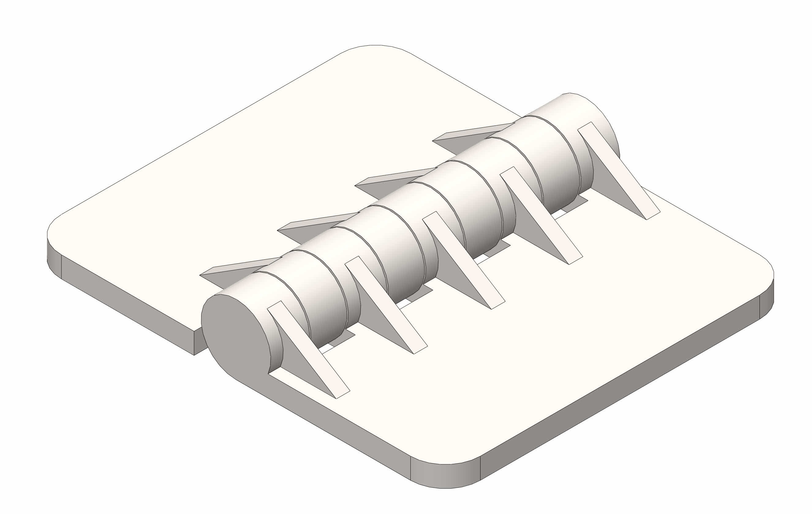single-piece 3D-printed hinge