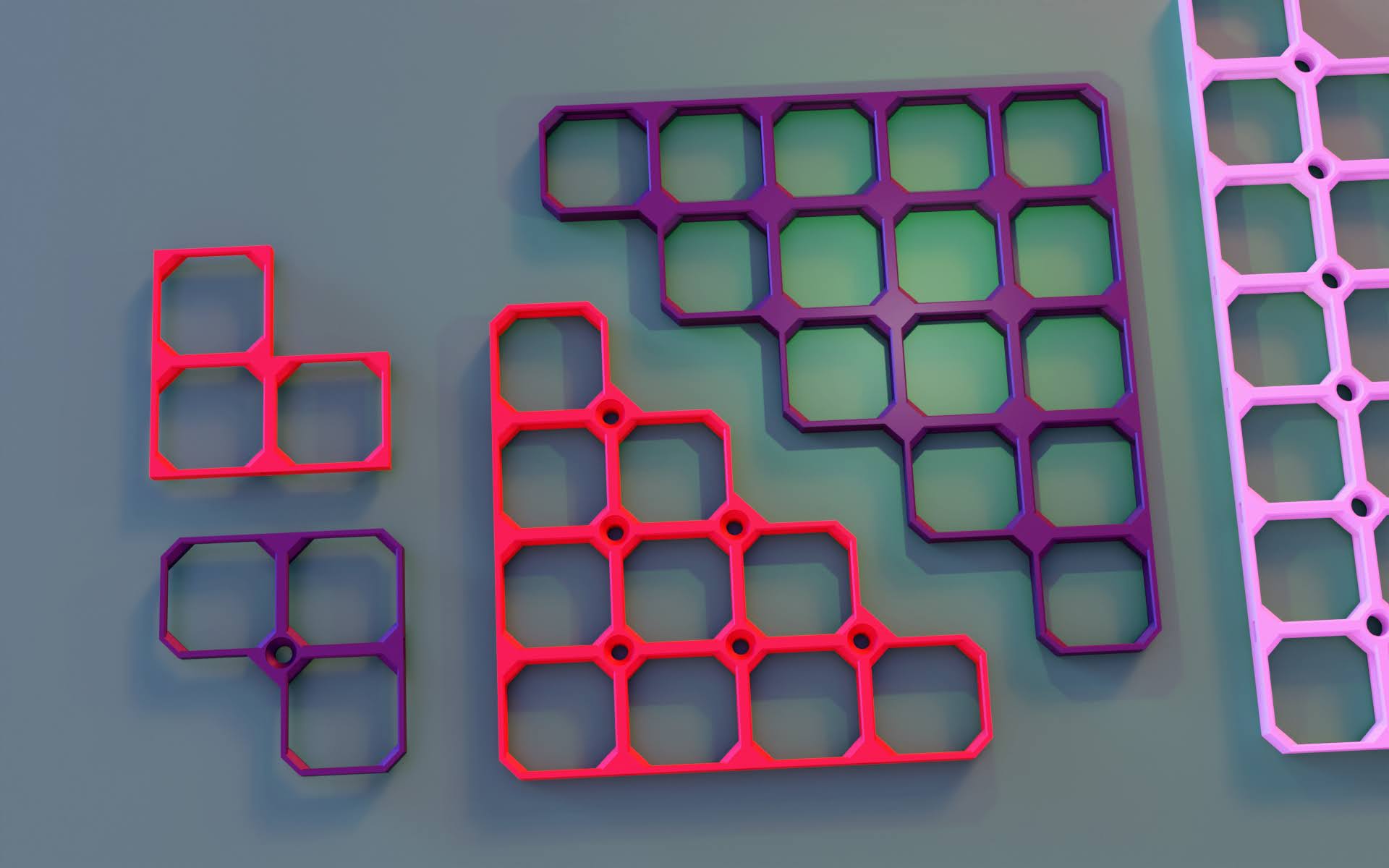 openGrid Triangular Tiles (2x2 - 12x12) 3D model thumbnail