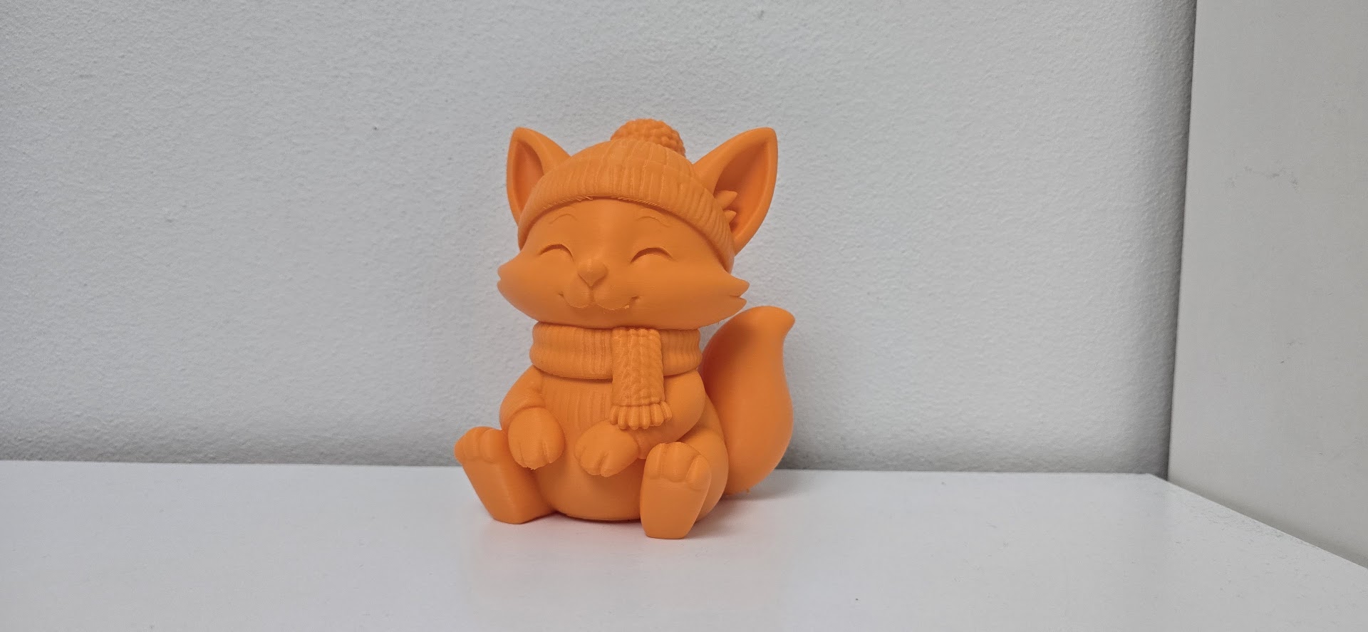 Cute Fox in Hat and Scarf Holiday Figurine
