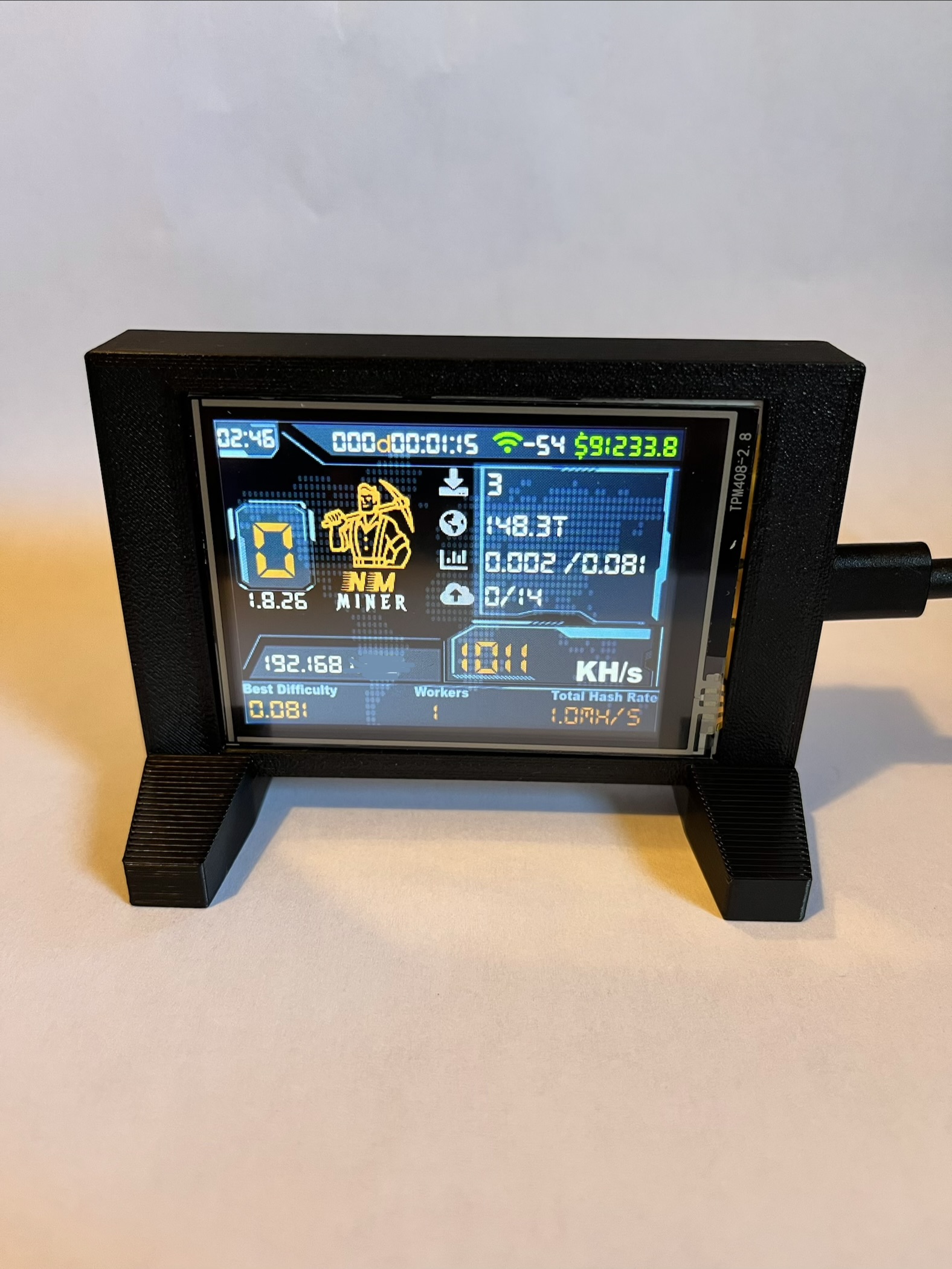 NM Nerd Miner case holder One shot miner Bitcoin ESP32 2.8"