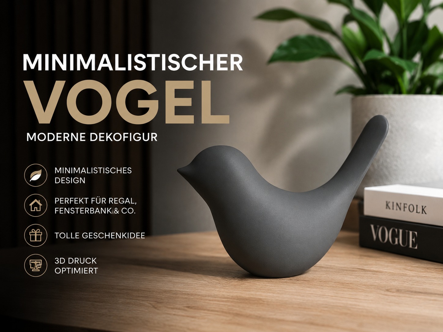 Minimalistischer Vogel – Moderne Dekofigur