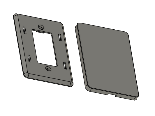 Screwless Blank Wall Plate. Single Gang.