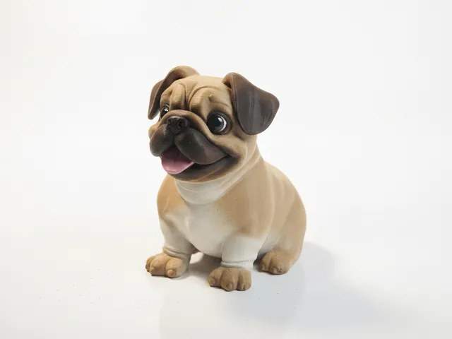 Cute Pug Figurine Chibi & Cute 3D Printable
