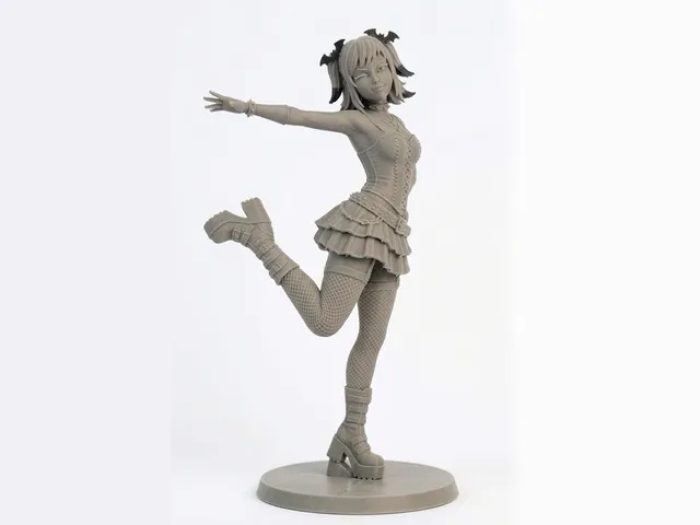 Sexy Goth Anime Girl Statue: Playful Gothic Figure