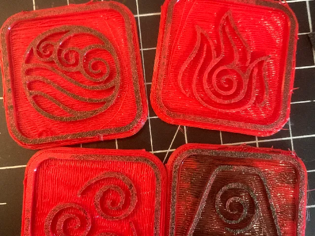 Avatar The Last Air Bender Element Symbols and White Lotus Stamps