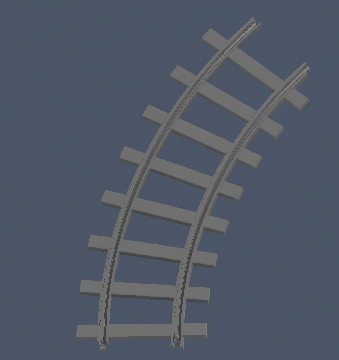 Snap-together Gauge 1 Model Railroad Track R300 curv 3D model