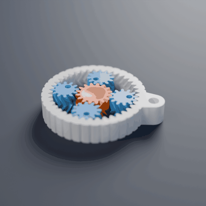 Print-in-Place Herringbone Planetary Fidget | Keychain by _Domin_ ...