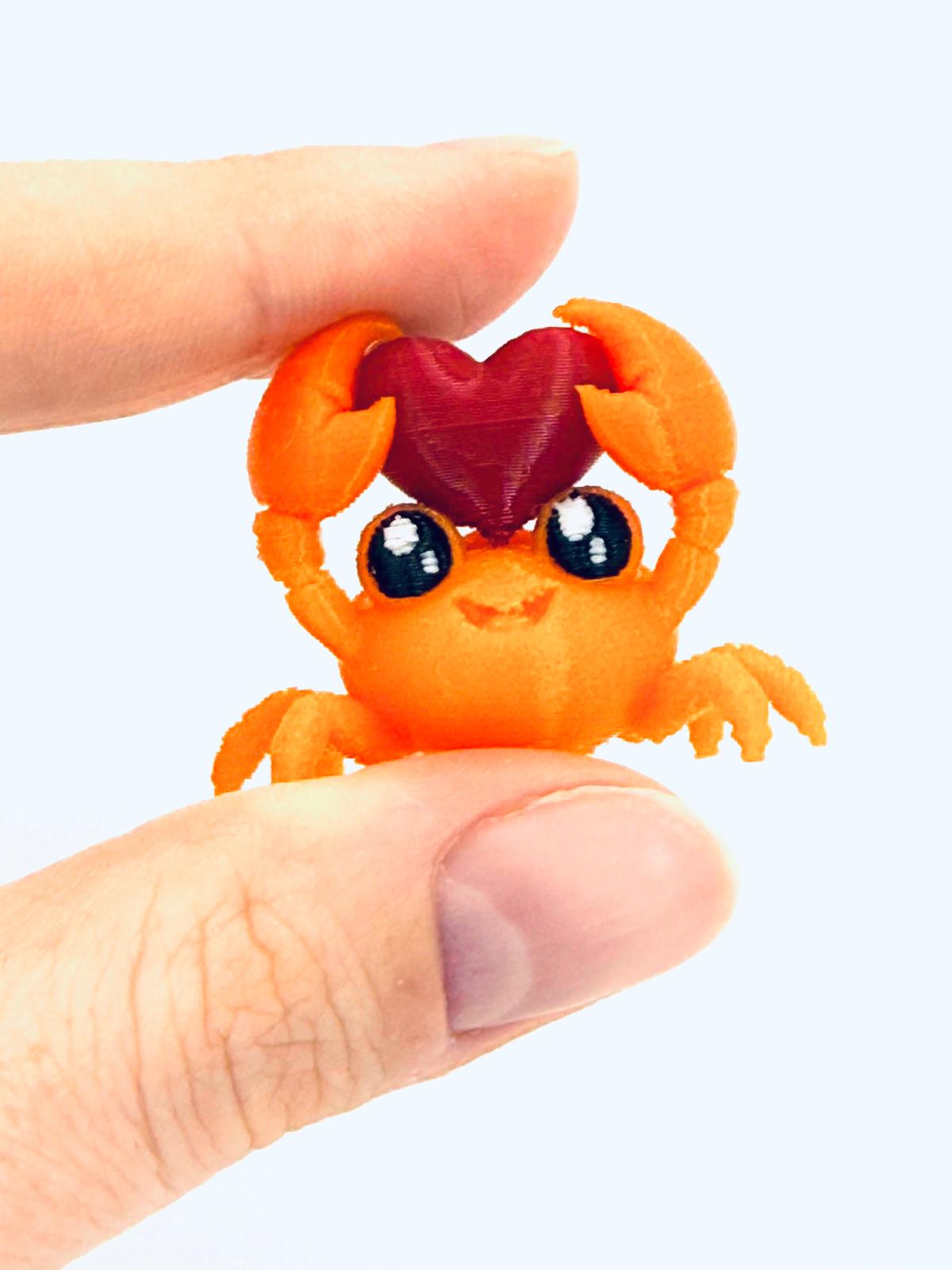 Valentines day crab tiny with heart decor