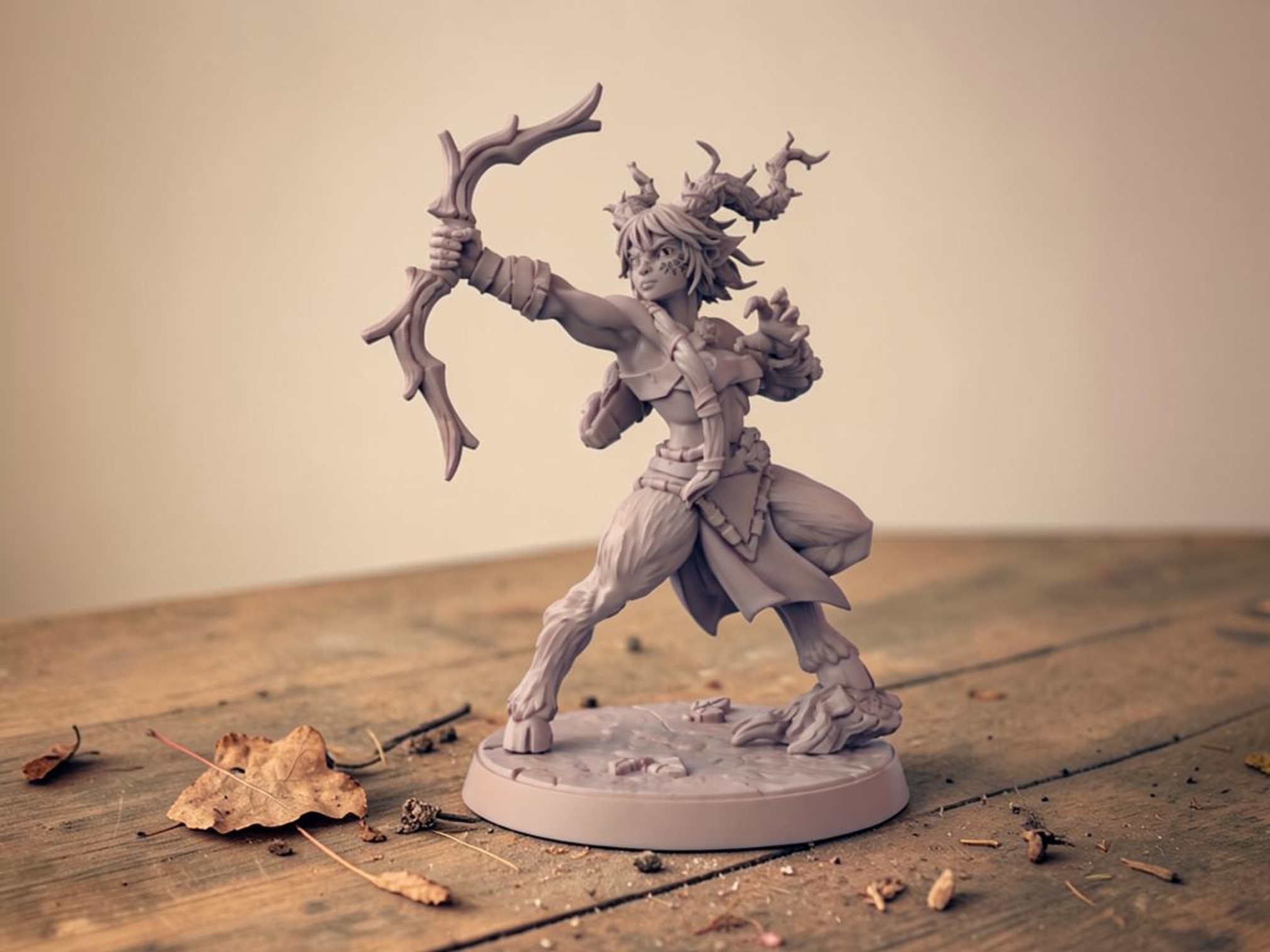 Fantasy Archer Statue Forest Hunter Figure Bow Warrior Sculpture