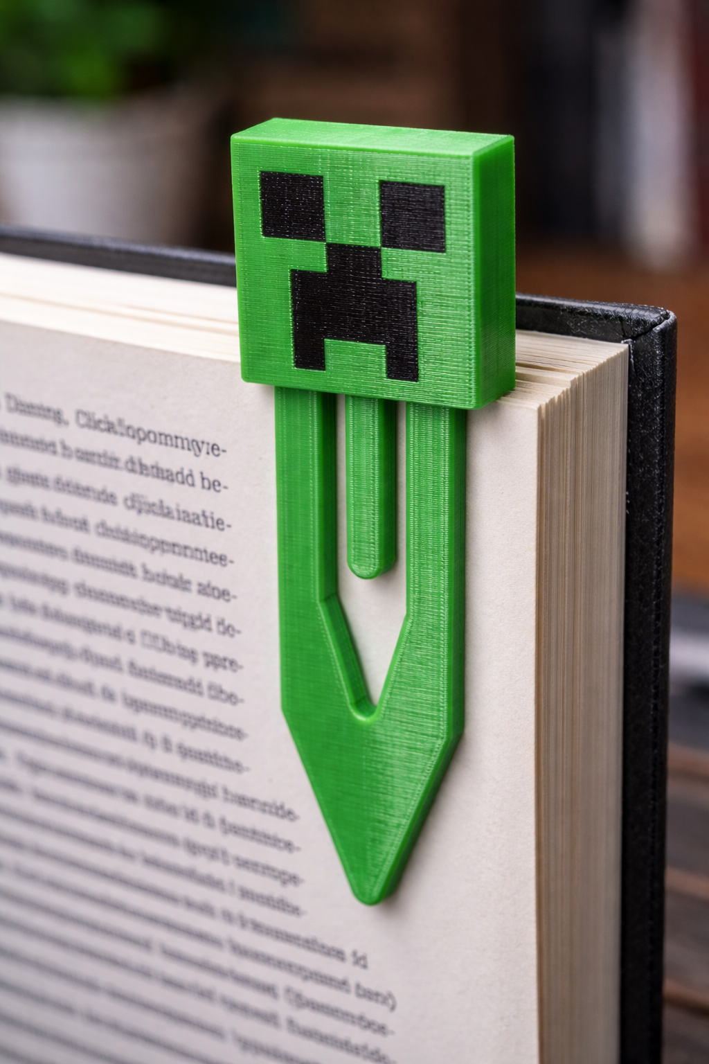 Minecraft creeper bookmark needs turned for no supports