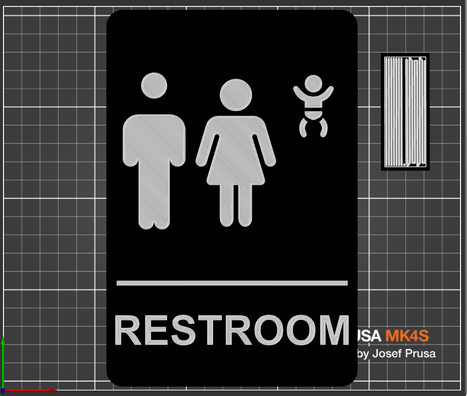 Restroom Sign - Men, Women with Diaper Changing Station