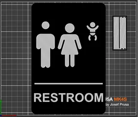 Restroom Sign - Men, Women with Diaper Changing Station