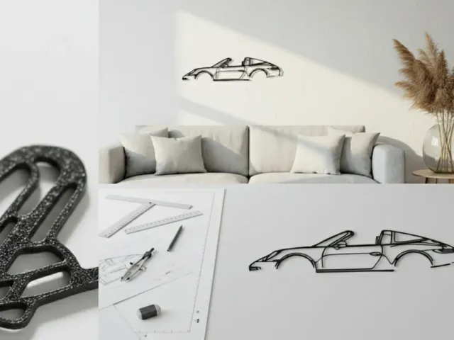 Décor Mural Porsche 911 (Lignes Simples)