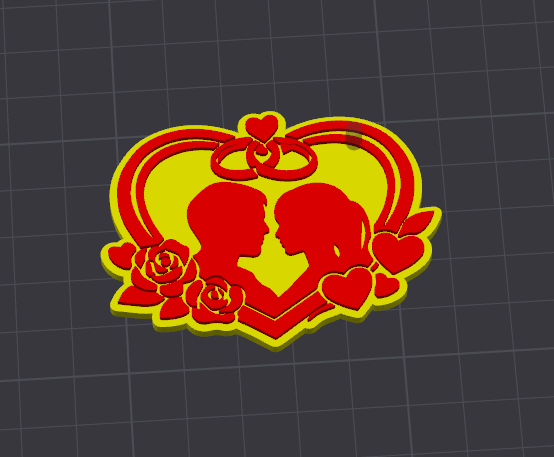 Multi-Color Couple Hearts Keychain v1