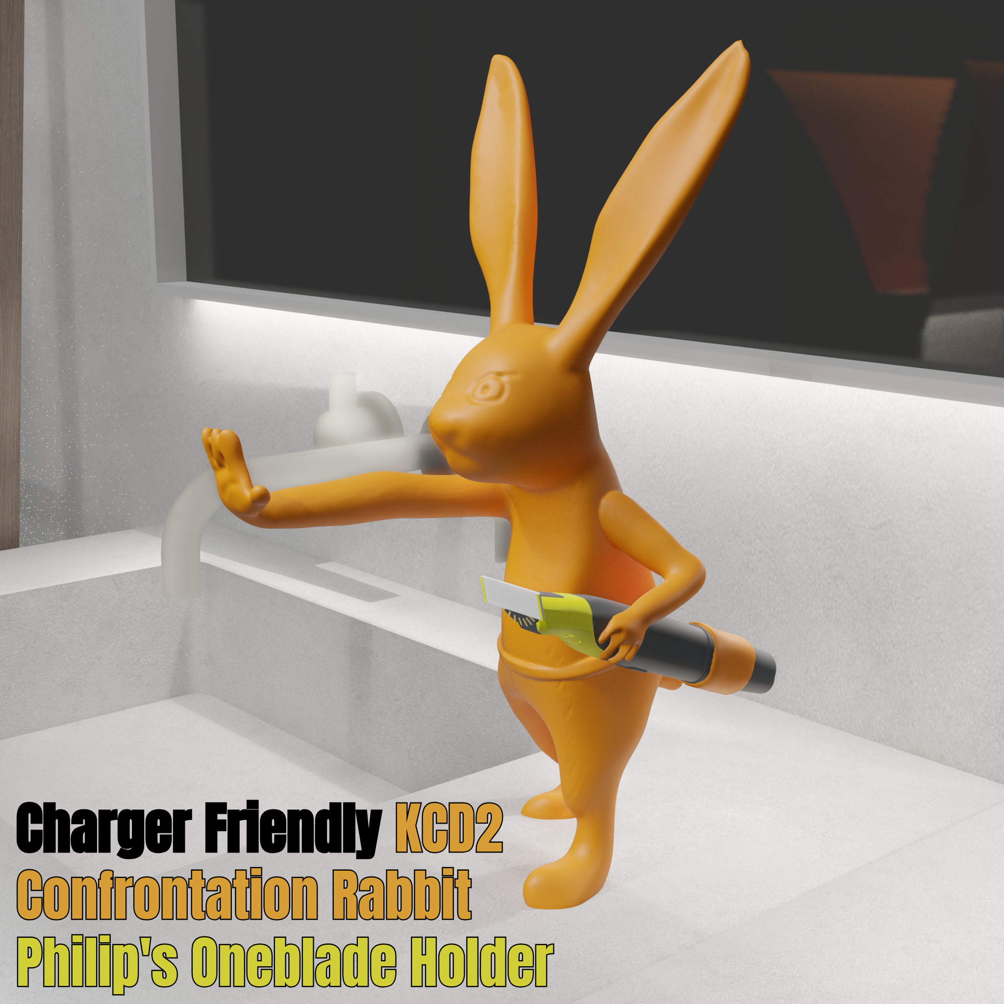Charger Friendly KCD2 Confrontation Rabbit Philip's Oneblade Holder
