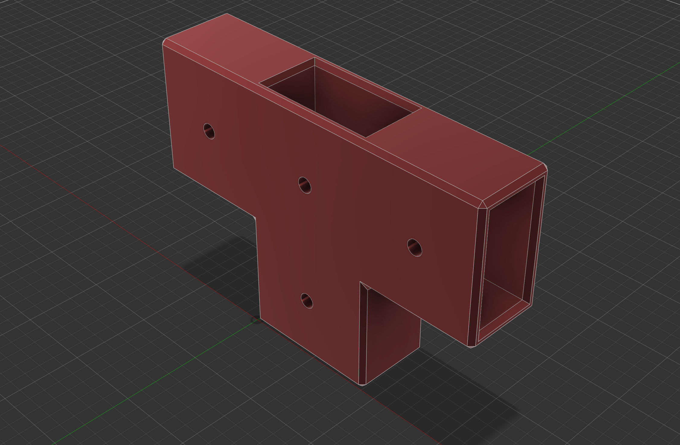 1x2 Wood T-Connector (4-Way Junction)