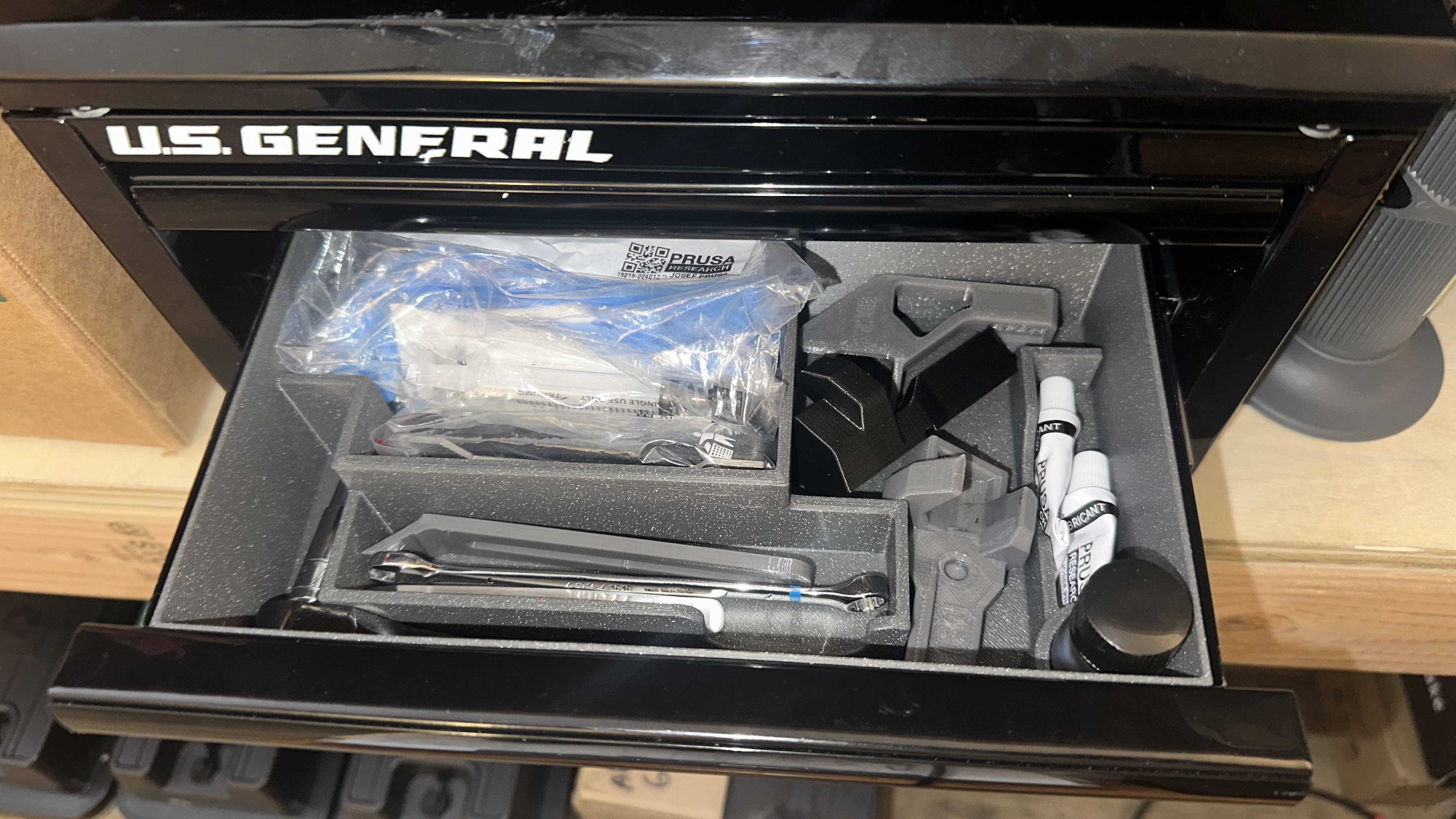 Bottom Drawer Insert for US General Mini Toolbox, Blank (Customizable) and Compartmentalized for 3D Printing Tools and Accessories