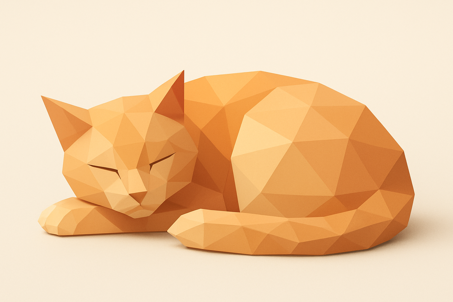 Low-poly Sleeping Cat