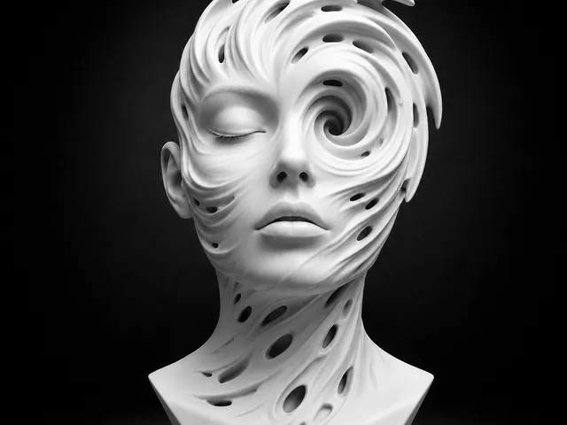 Vortex Face Bust STL | Abstract Parametric Sculpture | Modern Art 3D Print