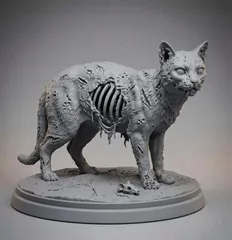 Zombie Cat Statue