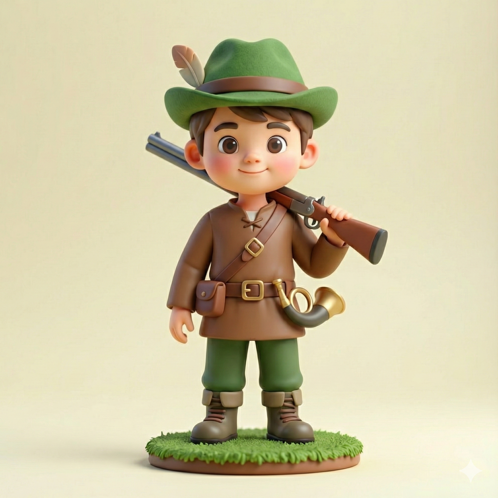 Niedlicher Jäger-Charakter / Mini-Figur im Trachten-Look