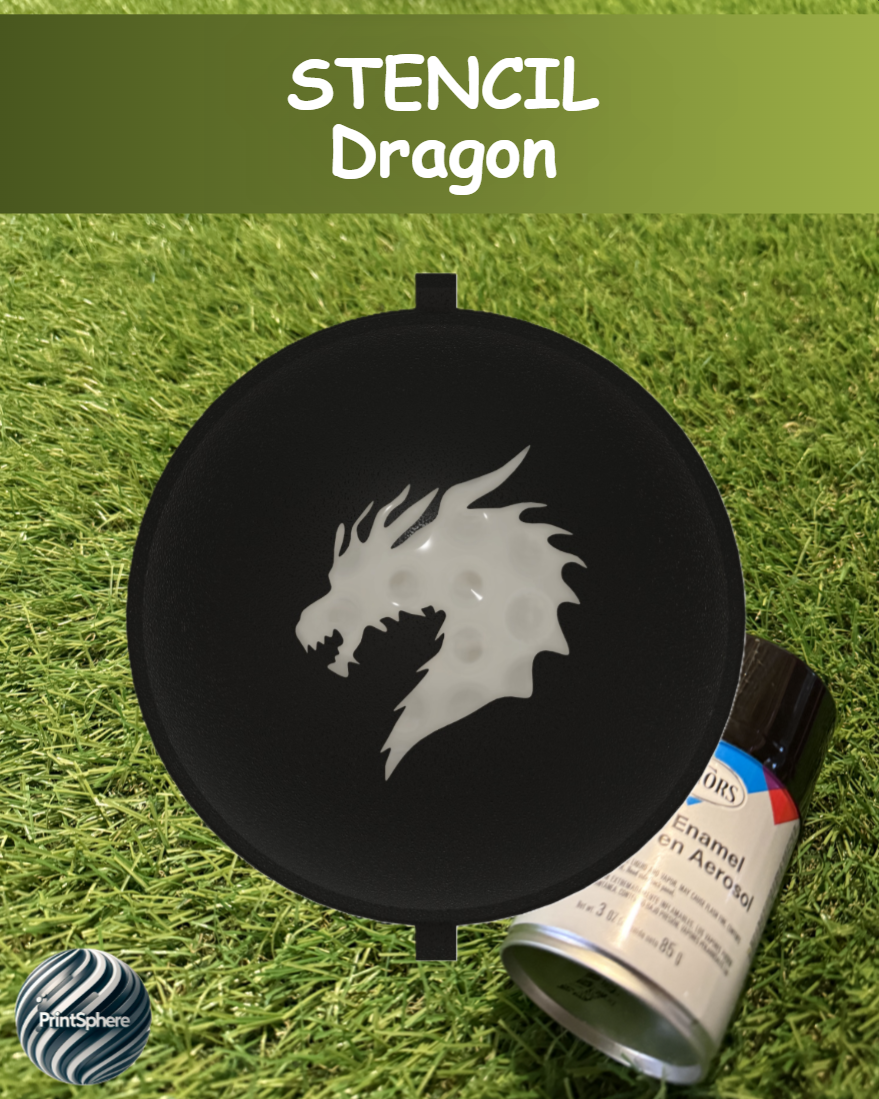 Golf - Golf Ball Stencil - Insert - Dragon Head - Spray Only