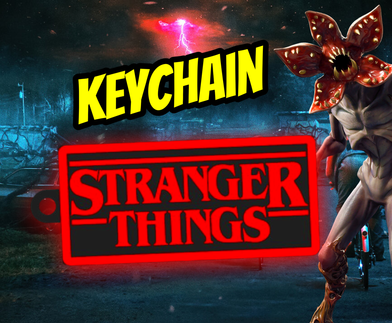 Stranger Things logo keychain / llavero