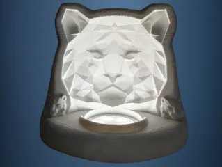 Low Poly Tiger 3D Lampe
