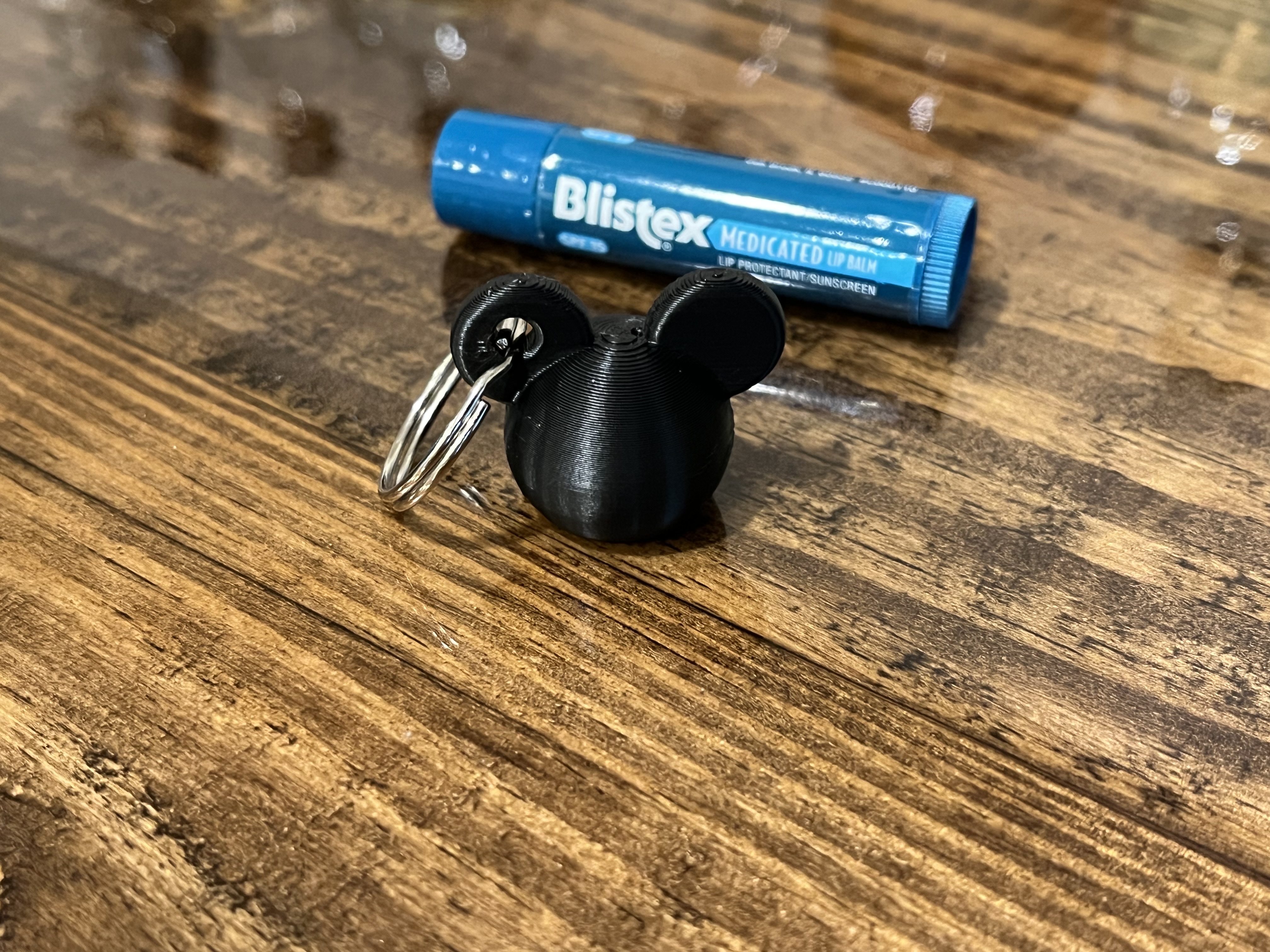 Mickey Mouse Ears ChapCap Chapstick Keychain