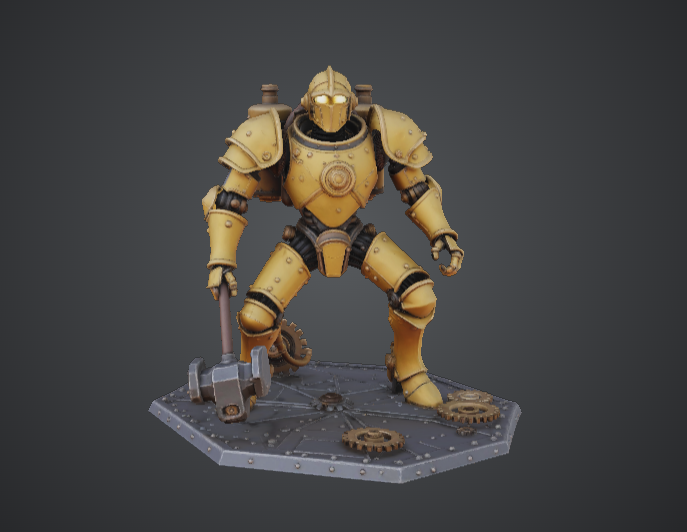 Clockwork Guardian Automaton – Steampunk Mechanical Robot Warrior