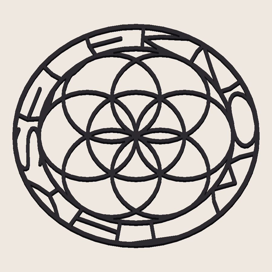 Flower of Life Wall Art | Know Thyself | Sacred Geometry | No Supports