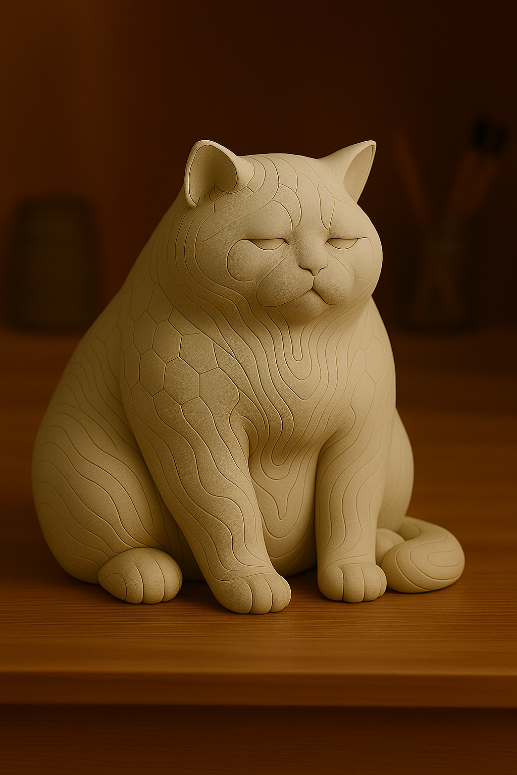Mr. Catball Chubby Cat Figurine