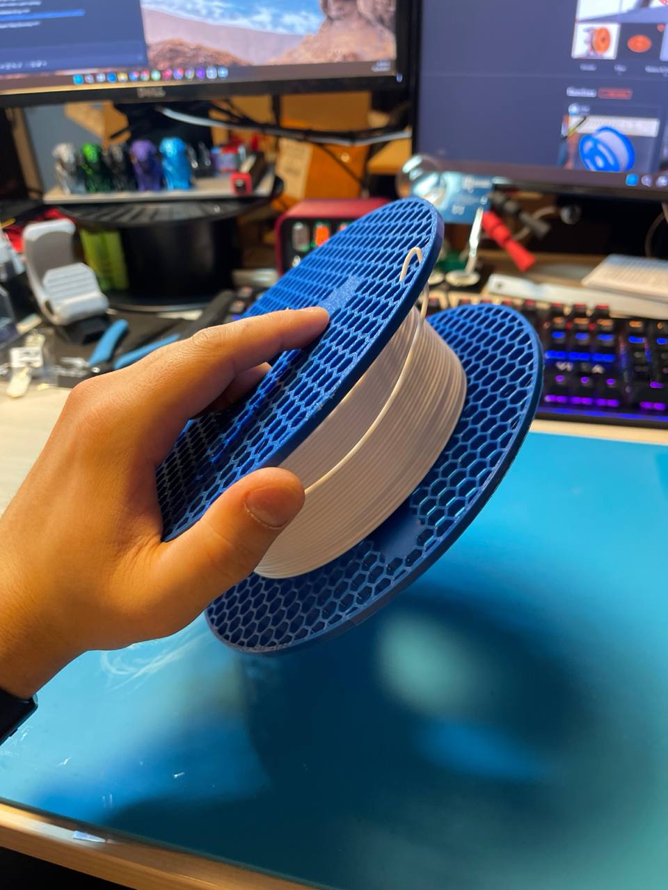 Reusable Spool for filament from cardboard spools ELEGOO
