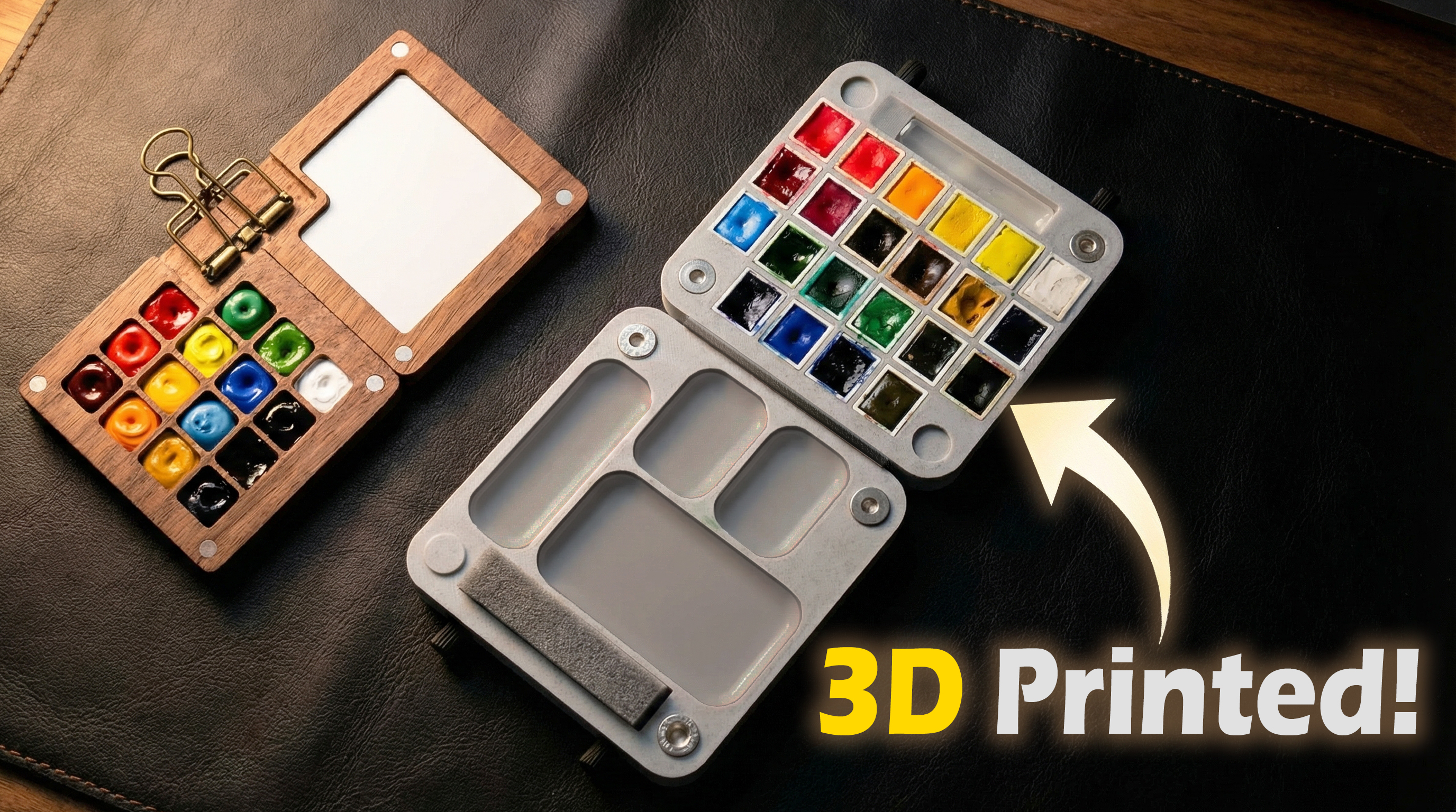 Portable Watercolor Travel Palette – 3D Printed Compact Sketch Kit