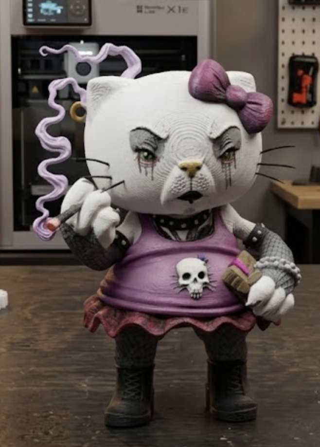 gothic smoking kitty