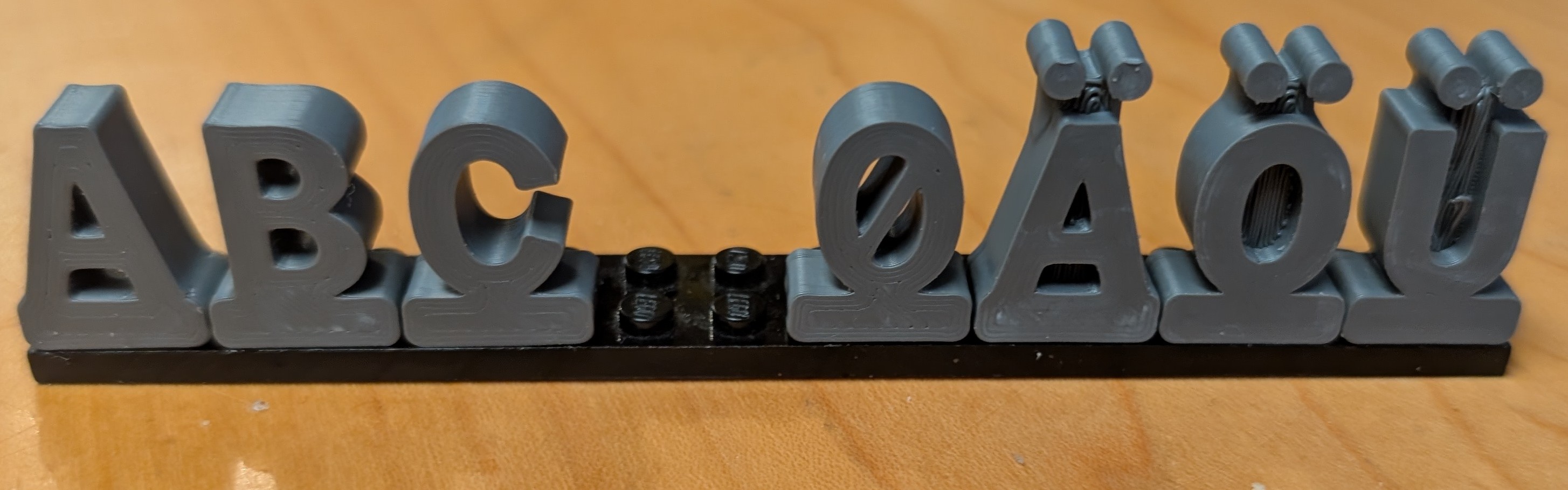 Letters for LEGO plates - includes FreeCAD .fcstd for easy remix