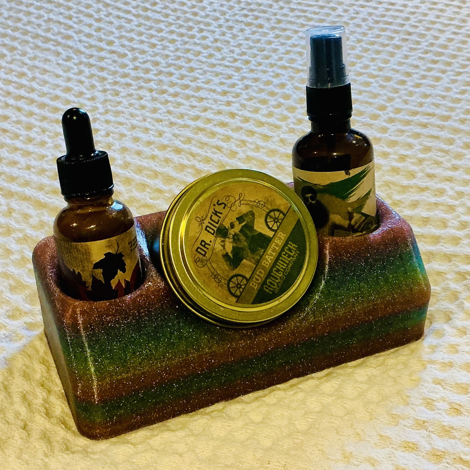 Beard care product stand / organizer