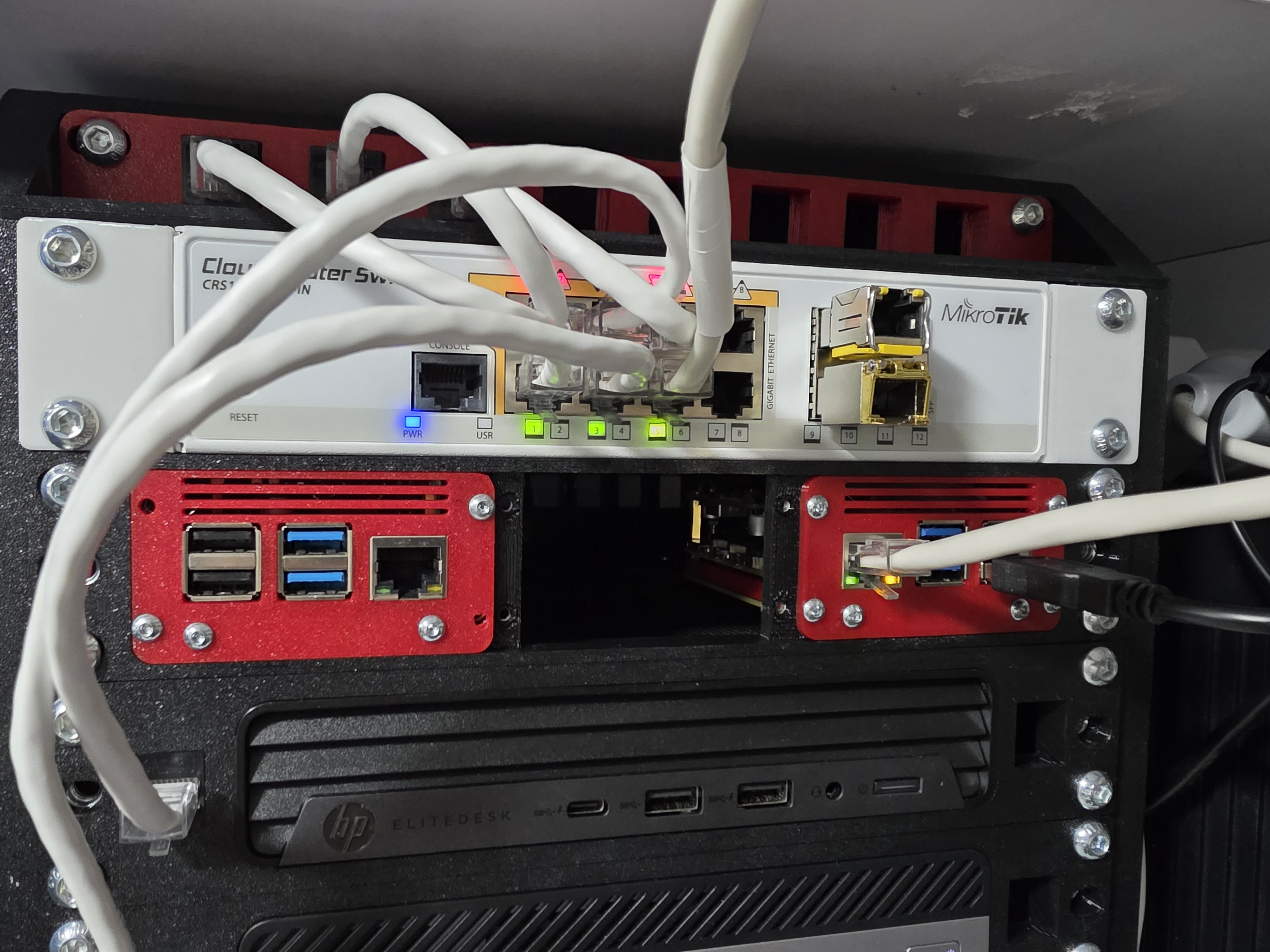 10 inch rack 1U 3xRPI mount (Pimoroni NVME + RPI5 + PoE Hat F)