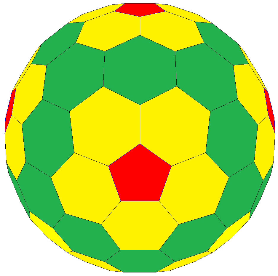 Geodesic Goldberg Icosahedral Polyhedron (2,2)