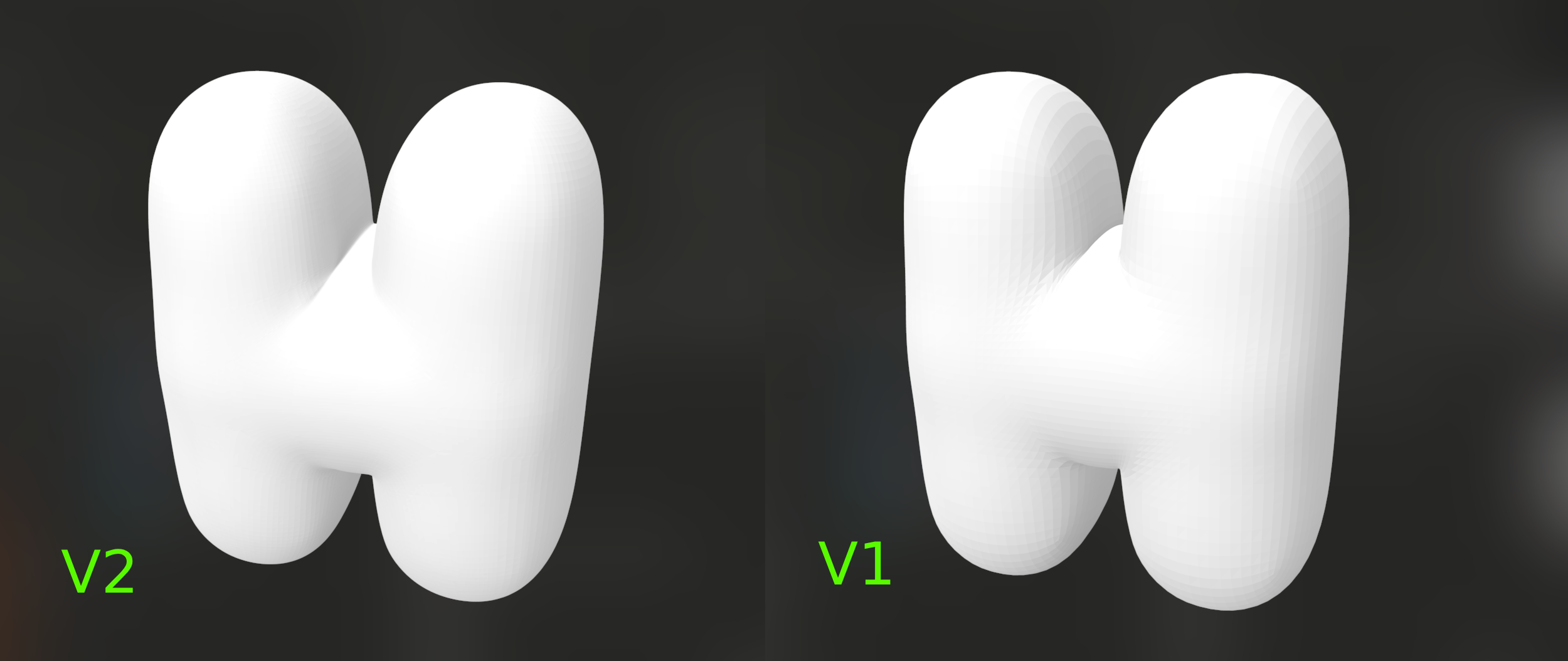 3D Bubble Letters of the Alphabet V2 (Quad Mesh Version / Much Smoother)