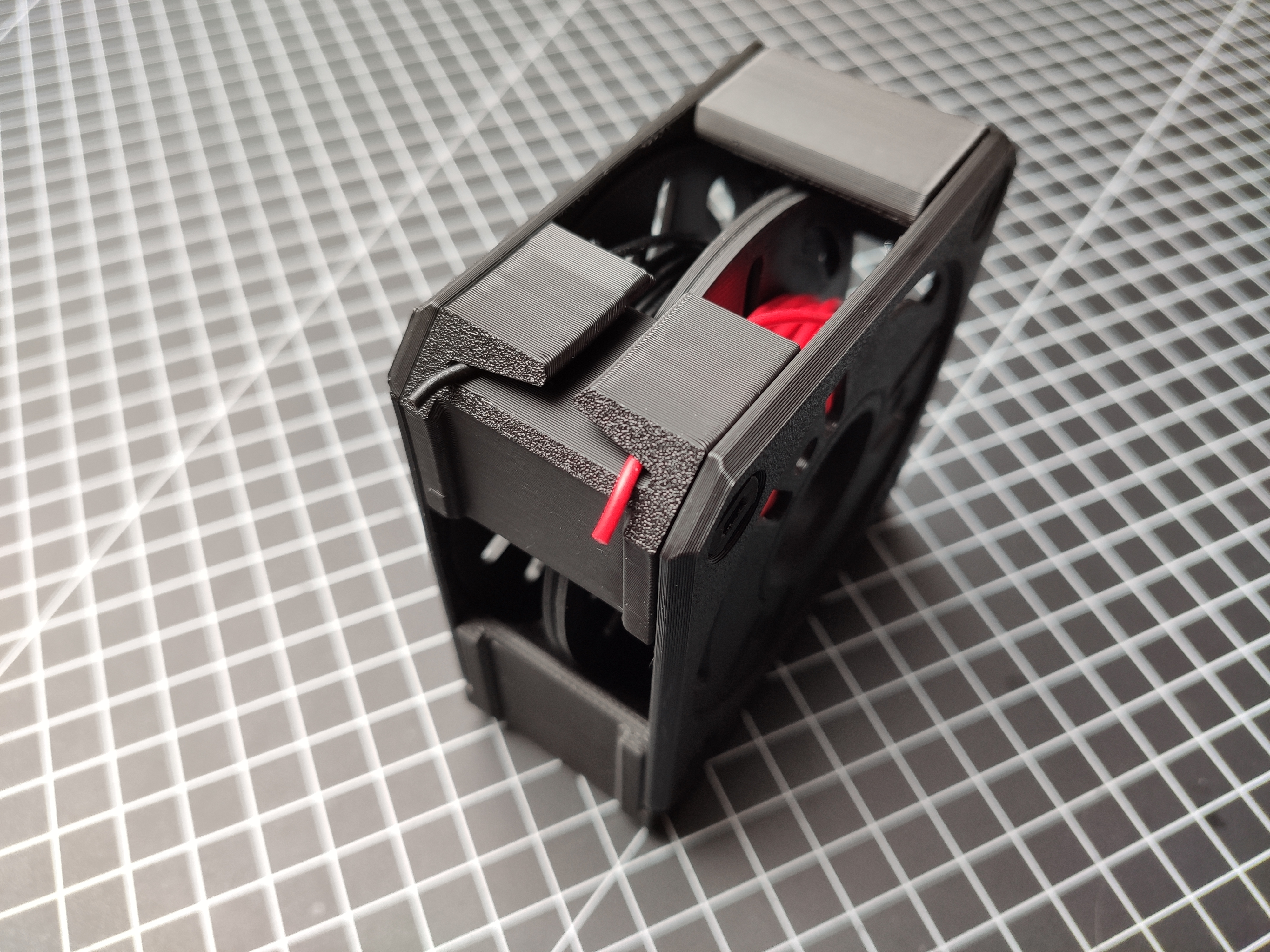 Widened Double Cable Pinch for Cable Spool Holder Gridfinity