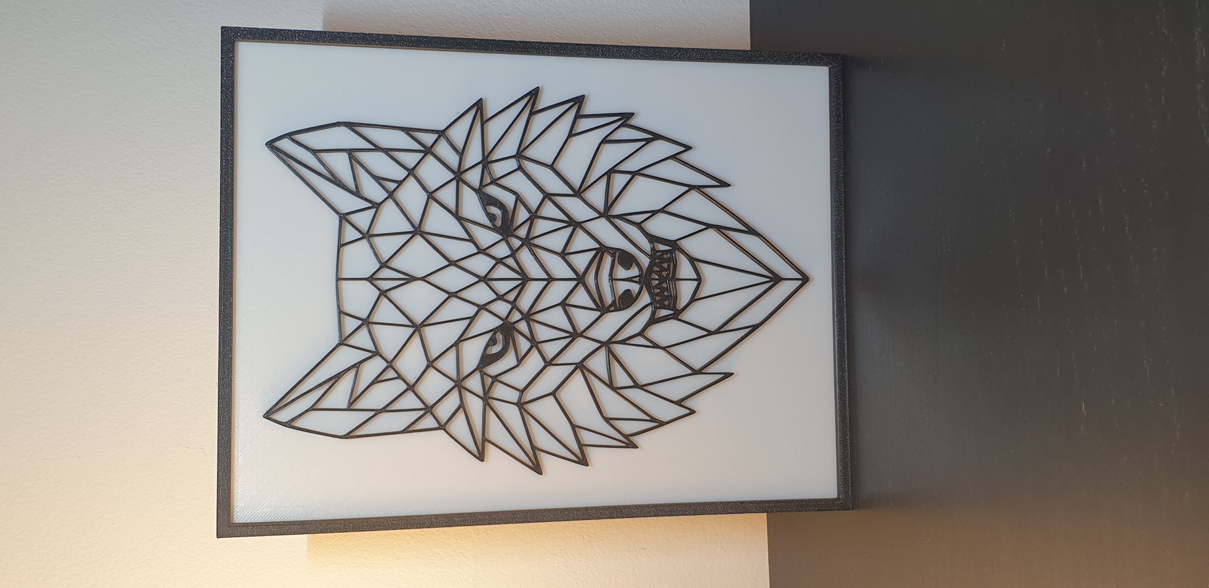 Beautiful lineart wolf in frame