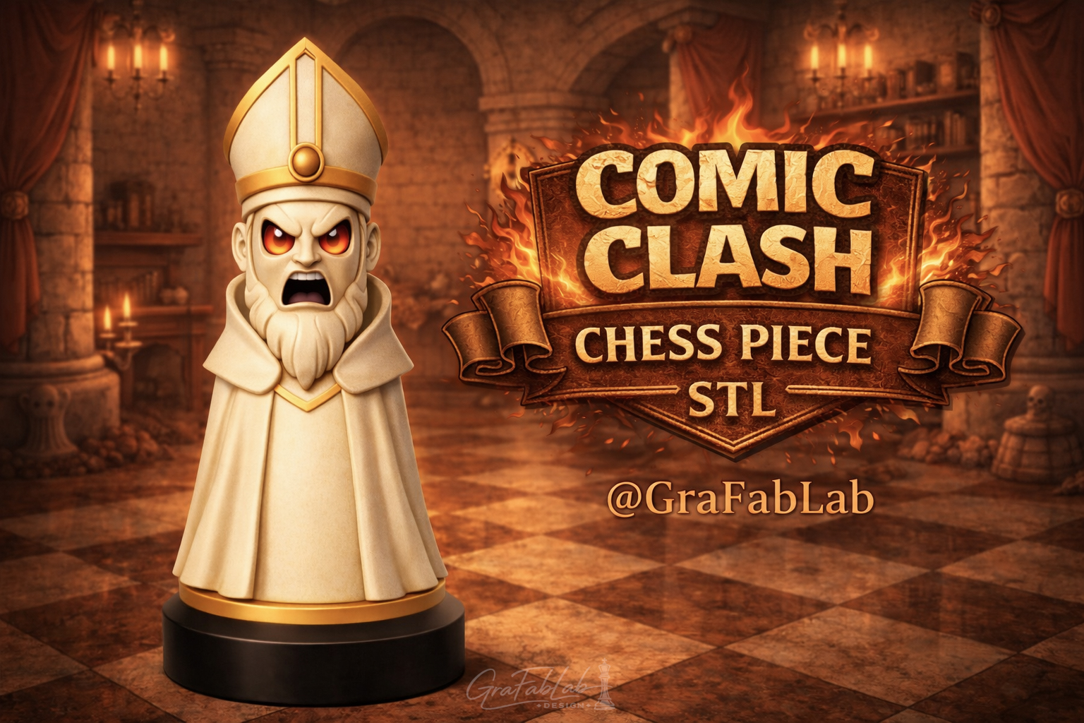 Comic Clash "Bishop" - chess piece