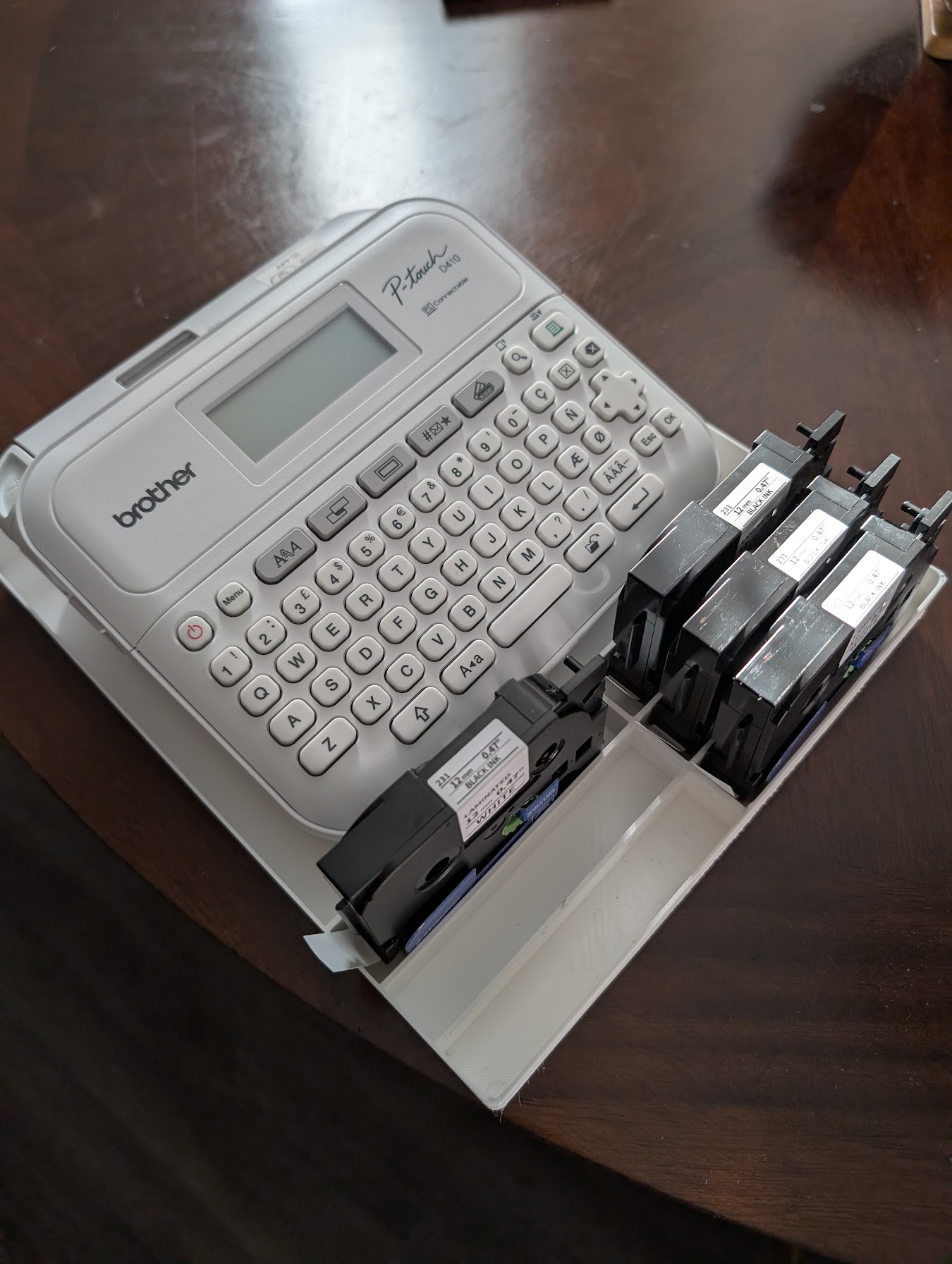 P-Touch D400 / D410 + 12mm Tape Gridfinity Holder