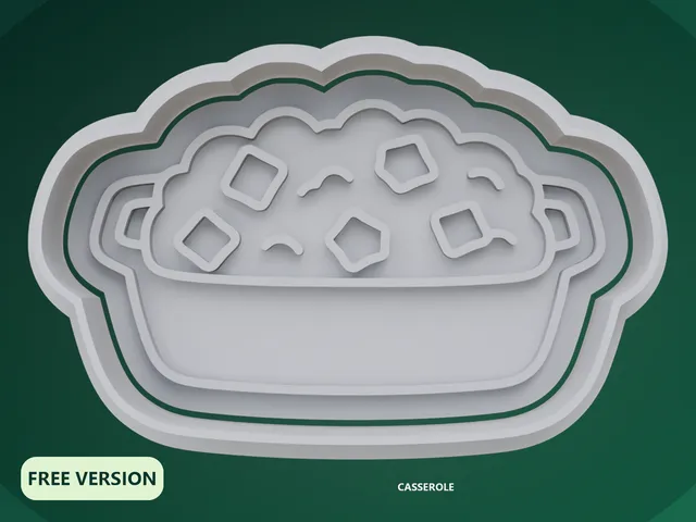 Thanksgiving Dinner Casserole Cookie Cutter STL – 3D Print Biscuit Mold