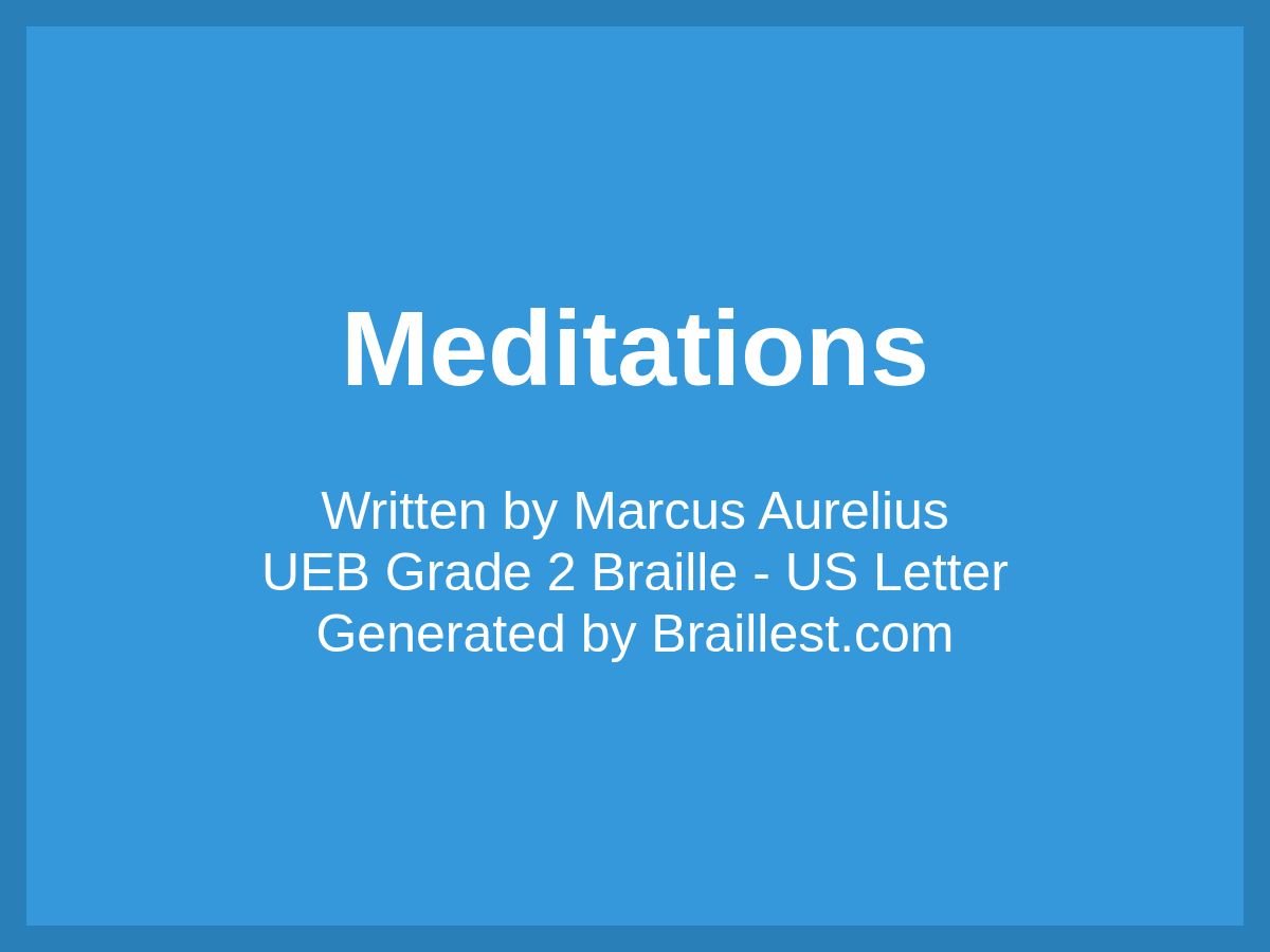 Meditations by Marcus Aurelius